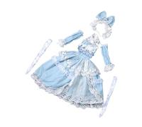 1/3 vestito per bambole come accessori fotografici educativi e costume per bambini con bambole da 60 cm, azzurro
