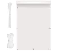 1.3 x tessuto resistente ai raggi UV da giardino in tessuto con corda e occhielli in alluminio per patio, balcone, piscina, protezione bianca contro la luce solare