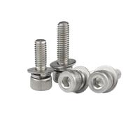 1-30pcs M2/M2.5/M3/M4/M5/M6/M7/M10/M12 Viti macchina con testa cilindrica a bocca esagonale interna striata con rondella a molla, M4x20mm