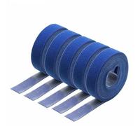 1~30R 5m/rotolo di nastro adesivo riutilizzabile con gancio e passante, larghezza 10~25mm, striscia di fissaggio autoadesiva fai da te, cinturino in nylon, blu x 5 rotoli, larghezza 15