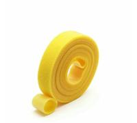 1~30R 5m/rotolo di nastro adesivo riutilizzabile con gancio e passante, larghezza 10~25mm, striscia di fissaggio autoadesiva fai da te, cinturino in nylon, giallo x 1 rotolo, larghezza
