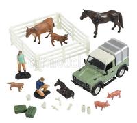 1/32 BRITAINS - LAND ROVER - LAND DEFENDER 90 PICK-UP CLOSED WITH ANIMALS 43385