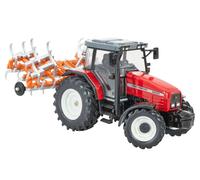 1:32 BRITAINS Massey Ferguson 6290 Tractor With Trailer 2012 Red Orange LC43335