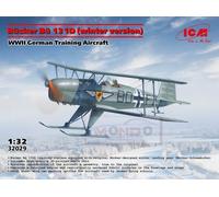 1:32 ICM Bucker Bu 131D Winter Vers.Wwii German Training Aircraft Kit ICM32029