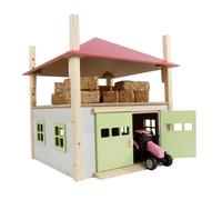 1/32 Legno Rosa Fieno Fienile Con Loft E Regolabile Tettuccio By Kids Globe