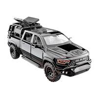1:32 Per Dodge RAM Mammoth Pickup Truck Off Road Modello Di Auto Metallo Pressofuso Suono Luce Pull Back Regalo Per Ragazzi Giocattoli Metal Vehicles non RC(Nero)