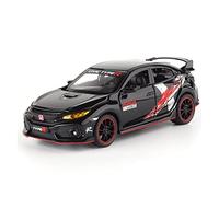 1 32 Per Honda Civic TYPE-R Pressofuso In Lega Modello Collezione Di Auto Display Regalo Auto Giocattolo Per Bambini Veicolo Da Collezione(Nero)