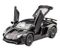1:32 per Lamborghini SV LP750-4 Modello di auto sportiva in lega pressofusa e giocattolo in metallo da collezione Batteria non inclusa(Black)