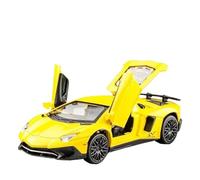 1:32 per Lamborghini SV LP750-4 Modello di auto sportiva in lega pressofusa e giocattolo in metallo da collezione Batteria non inclusa(Yellow)