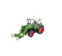 1:32 Per Trattore In Lega Fendt 313 Vario Con Pinza Per Balle Modello Verde Tetto Bianco Souvenir Da Collezione