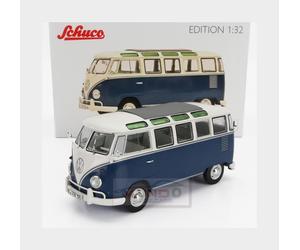 1:32 SCHUCO Volkswagen T1 Samba Minibus 1962 Blue White 450787400