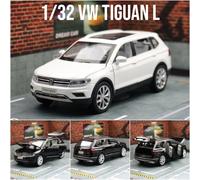 1/32 Volkswagen Tiguan L SUV Toy Car Model Diecast Alloy Miniature Pull Back Sound & Light Collection regalo per bambini ragazzi Kid