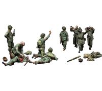 1/35 10 figurine in resina model kit WW2 US medico ferito soldati prigionieri...