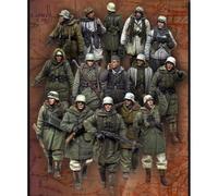 1/35 15pcs Figure Resina Modello Kit Inverno Soldati Tedeschi Fanteria WW2 Non Verniciato