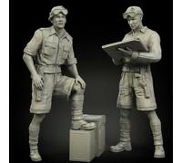 1/35 2pcs Resina Plastica Modello Kit Soldati Britannici Nord Africa WW2 Non Verniciato