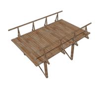 1/35 Accessori Di Scena Del Modello Di Edificio Del Ponte Di Legno Del Carro