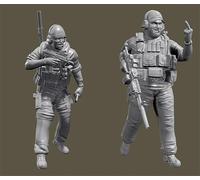 1/35 Agente Guerriero Sci-Fi Kit di Modellismo in Resina ，Modello in Miniatura in Resina Non Dipinto e Non assemblato (2 Figure) //U9x1L9