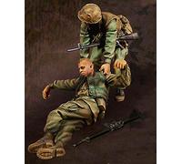1/35 Guerra del Vietnam Soldato DEGLI STATI UNITI Ferito Resina Soldato Model Kit (2 Persone)/Kit in Miniatura Smontato e Non Verniciato/XH-5917 Goodmoel