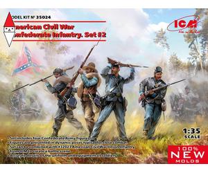 1/35 Icm American Civil War Confederate Infantry. Set 2 (New Molds) ICM35024