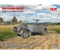 1:35 ICM KIT Kfz.70 With Mg 34 Wwii German Military Vehicle Kit ICM35502