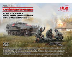 1:35 ICM KIT Krankenpanzerwagen Sd.Kfz.251/8 Ausf.A Wwii German Kit ICM35114
