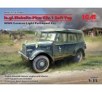 ICM 1/35 LE.GL.EINHEITZ-PKW KFZ.1 SOFT TOP WWII GERMAN LIGHT PERSONNEL CAR