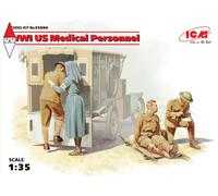 ICM Kit Figurine 35694 1/35 Personale Medico USA Prima Guerra Mondiale 4 Figure Nuovi Stampi