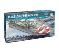 MODELLINO BARCA STATICO ITALERI BOAT MAS M.A.S. 563/568 MILITARY WITH CREW 1/35