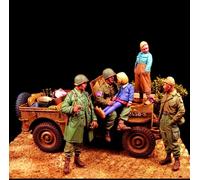 1/35 Kit di modellini in resina di soldati americani della seconda guerra mondiale (5 persone, senza auto) parti in resina non assemblate e non dipinte (Gx7E-8)