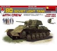 1:35 Miniart T-80 soviet light tank w/crew Kit MIN35243 Modellino