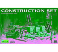 MiniArt 35594 1:35 - Set da cantiere con accessori - replica fedele all'originale, modellismo, in plastica, set da costruzione militare, kit di costruzione 1:35, colore: Grigio