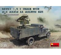 1:35 Miniart Soviet 1,5 T Truck W/ M-4 Maxim Aa Machine Gun Kit MIN35186 Modelli
