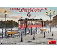1:35 MINIART Street Accessories With Lamps & Clocks Kit MA35639