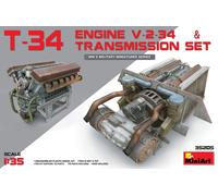 T-34 Engine (v-2-34) & Transmission Set 1:35 Plastic Model Kit MINIART