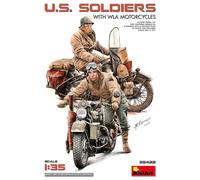 MiniArt Kit modellismo 35422 – Soldati U.S. con moto WLA 1:35 – Kit in plastica non verniciato
