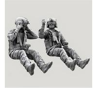 1/35 Pilota di elicottero soldato Kit di modello in resina non dipinto e non assemblato (2 figure, senza elicottero) //U8x1L5