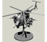 1/35 Resin Model Kit Soldato Commando USA Kit di modellini in resina non verniciati e non assemblati (6 persone + con elicottero) (Cg6B-1)