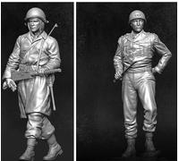 [1/35] soldato in resina modello in miniatura dei soldati americani della seconda guerra mondiale kit di modelli in resina non assemblati e non dipinti (2 persone)