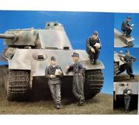 1/35 WWII German Tank Soldier Resin Model Kit Parti del modello in resina non dipinte e non assemblate (3 uomini, nessun carro armato) // Kx2s-4