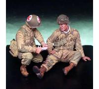 1/35 WWII U.S. Soldier Resin Figure Kit Miniature in resina non dipinte e non assemblate (2 persone) // T7V5a-5