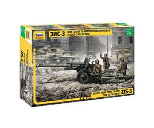 1:35 ZVEZDA Accessories Military Soviet Anti-Tank 76-Mm Gun With Crew Kit ZS3671