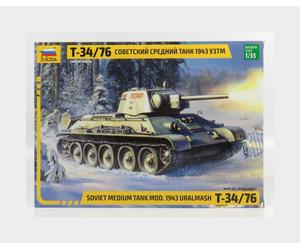 1:35 Zvezda Kampfpanzer T34-76 Soviet Medium Tank 1943 Kit ZS3689 Modellino