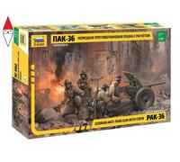 ZVEZDA 1/35 PAK-36 GERMAN ANTI-TANK GUN WITH CREW