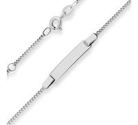 1,3mm Bracciale in Catena Panzer Per Bambini 333 Oro Bianco 14cm