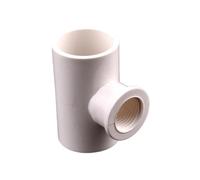 1/3PCS 1/2 3/4 1 pollice PVC bianco riduzione diametro Tee Ways ispessito connettore filettato femmina sistema di irrigazione da giardino adattatore for acquario(32mm to 1I2 Inch,1Pc)