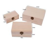 1/3pcs Legno Solido Casa Tinta Unita IN Legno Quadrato Cardine Valigetta Scatole