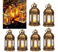 1/4/10 pezzi Mini luci decorative a forma di lanterna vintage, a batteria, luce notturna da tavolo per interni, mini luci fatate, adatte per vacanze, feste, decorazione della casa, decorazione dell'al