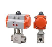 1/4" 3/8" 1/2" 1-1/4" 2" 320 bar Pneumatic High Pressure Ball Valve SS304 Stainless Steel Female Pneumatic Valves(DN25)