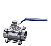 1/4" 3/8" 1/2" 3/4" 1"-2" BSPT Female 304 Stainless Steel Heavy Duty 3-Section Full Port Ball Valve With Handle Water Gas Oil(DN80 3 Inch BSP)