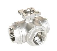 1/4" 3/8" 1/2" 3/4" 1"-2" BSPT Female Thread 304 Stainless Steel High Platform T L Port Tee 3 Ways Ball Valve Water Gas Oil(DN65 2.5 Inch BSP,L Port)